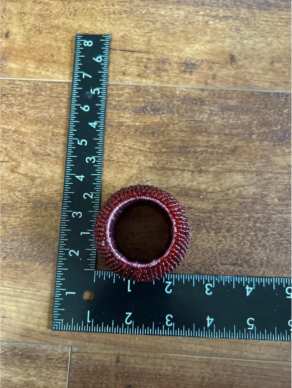 Set of 7 Red Beaded Napkin Rings